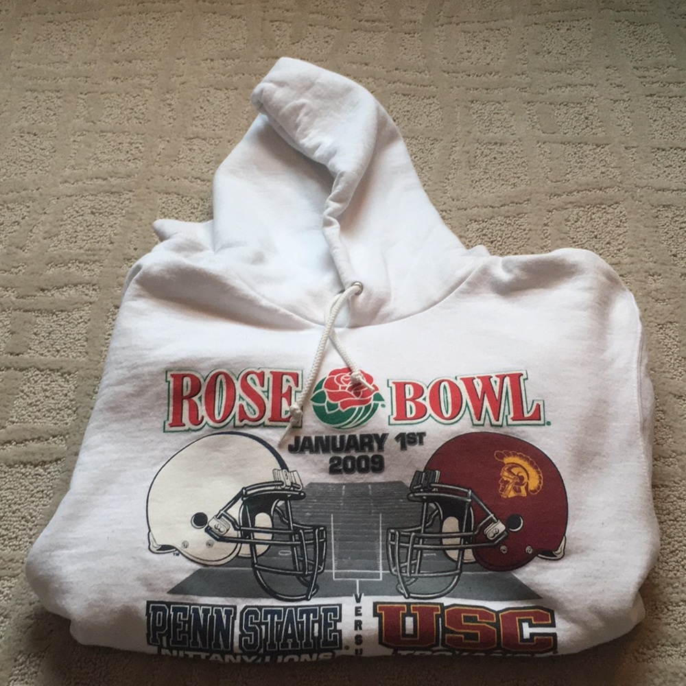 Rose bowl white hoodie sweatshirt